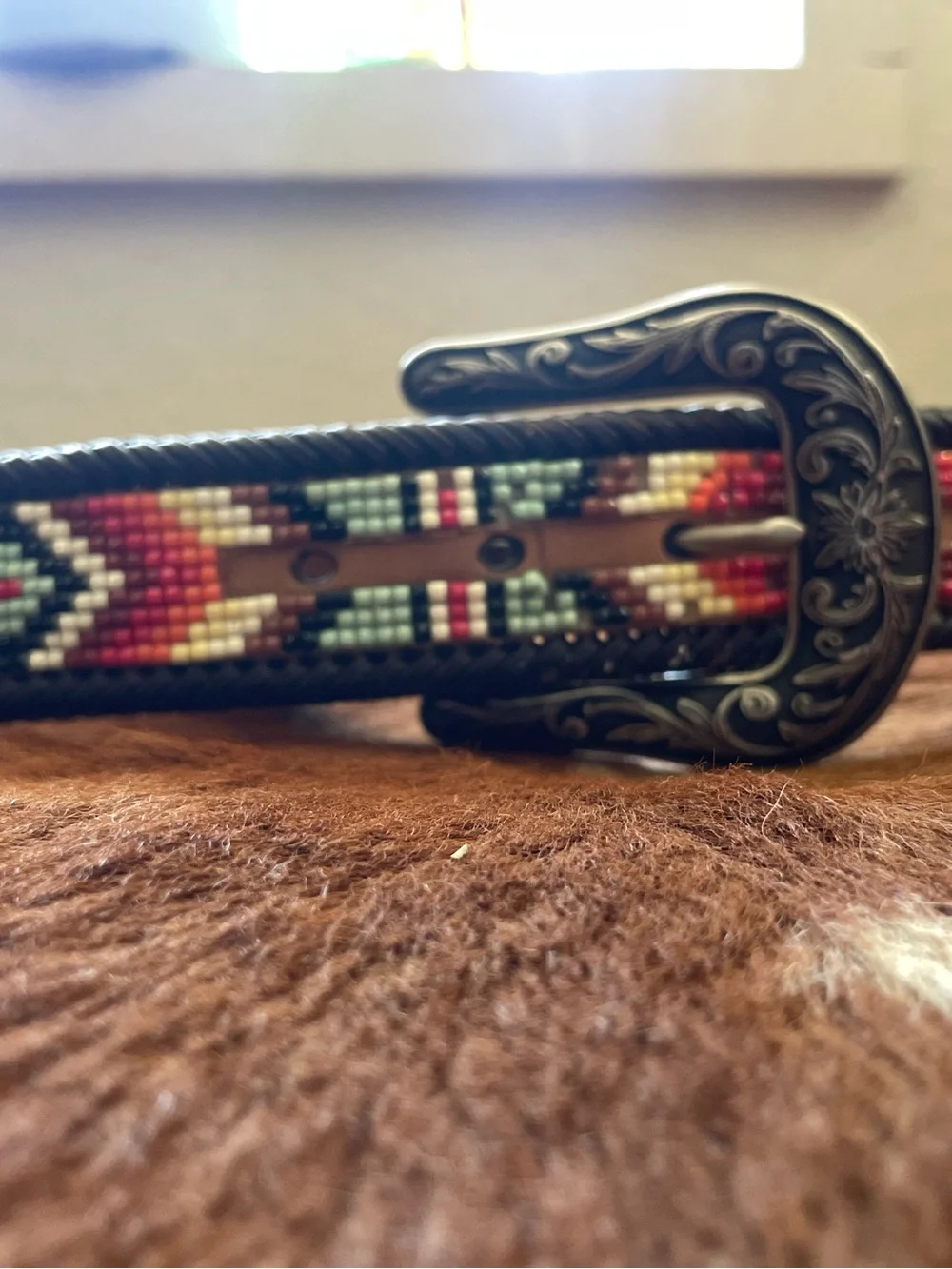 Nocona Two-Tone Brown & Dark Brown Leather Belt Size Small